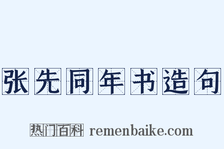 张先同年书造句是什么意思的图片